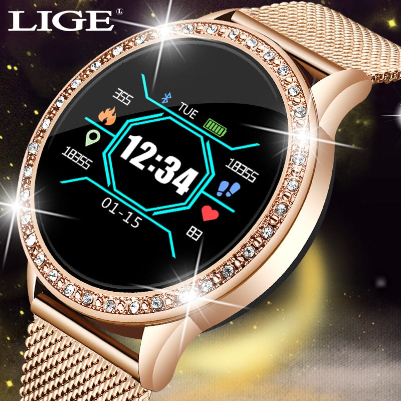 LIGE™ Elegant Smart Watch For Women Compatible With Android & iOS