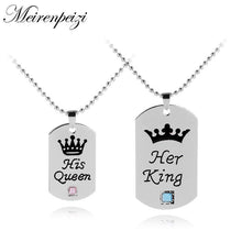 Load image into Gallery viewer, His Queen Her King Tag Necklaces
