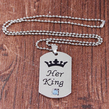 Load image into Gallery viewer, His Queen Her King Tag Necklaces

