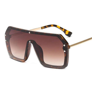 Oversized Retro Square Frame Transparent Sunglasses