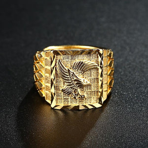 Punk Rock Eagle Gold Color Ring