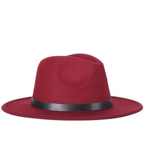 Vintage Wide-Brim Buckled Fedora