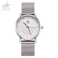Load image into Gallery viewer, SK Silver Quartz Waterproof Wrist Watch for Women
