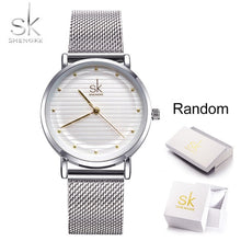 Load image into Gallery viewer, SK Silver Quartz Waterproof Wrist Watch for Women
