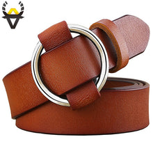 Load image into Gallery viewer, BHK™ Genuine Leather Round Ring Buckle Belt for Women
