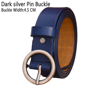 BHK™ Genuine Leather Round Ring Buckle Belt for Women