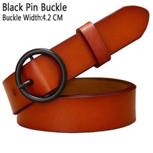 Load image into Gallery viewer, BHK™ Genuine Leather Round Ring Buckle Belt for Women
