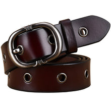 Load image into Gallery viewer, BHK™ Fashion Metal Grommet Hole Genuine Leather Belts for Women
