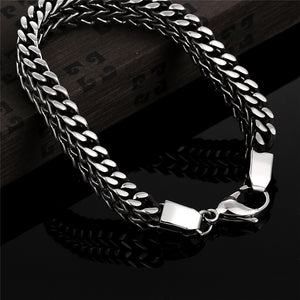 Stainless Steel Double Side Snake Chain Bracelet