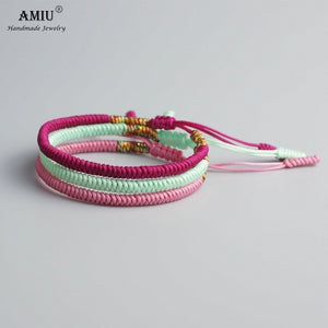 Lucky Handmade Buddhist Knots Rope Bracelet