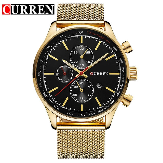 TACHYMETER SPORTS WATCH WITH ALLOY BAND