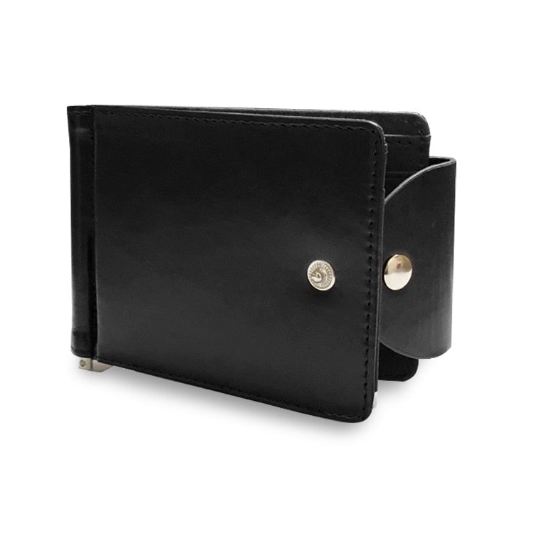 Snap-Closure Leather Bi-fold Wallet