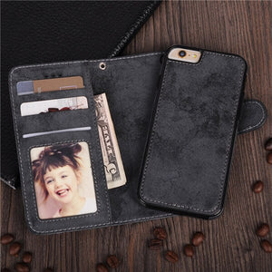 2-IN-1 PU-Leather Magnetic Phone Flip Case / Wallet for iphone