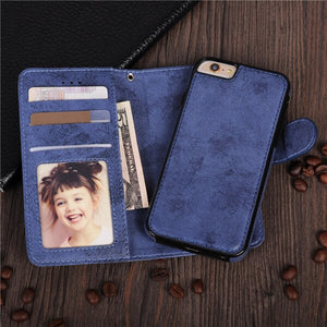 2-IN-1 PU-Leather Magnetic Phone Flip Case / Wallet for iphone