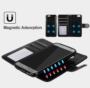 2 IN 1 Classic Magnetic Phone Flip Case / Wallet For Samsung