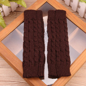 Women Warm Long And Stretchy Finger-less Gloves