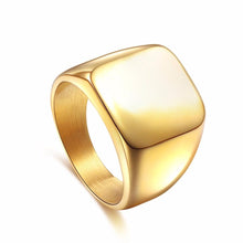 Load image into Gallery viewer, Wide-Band Square-Head Titanium Fashion Ring
