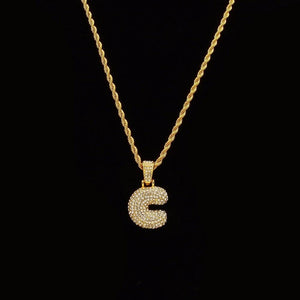 Custom Bubble Letters Name Pendant Iced out