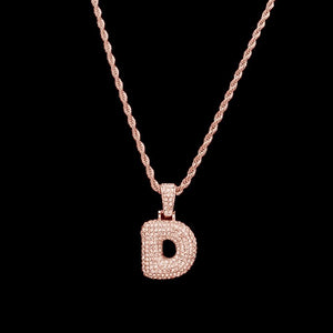 Custom Bubble Letters Name Pendant Iced out