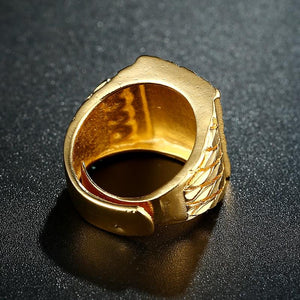 Punk Rock Eagle Gold Color Ring