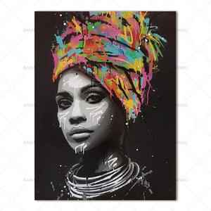 African Style Women's Portrait Art