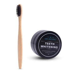 RadiantSmile™ Teeth Whitening Bamboo Charcoal Powder & Wooden Tooth Brush