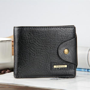 PIROYCE™ Classic Snap-Button Leather Wallet