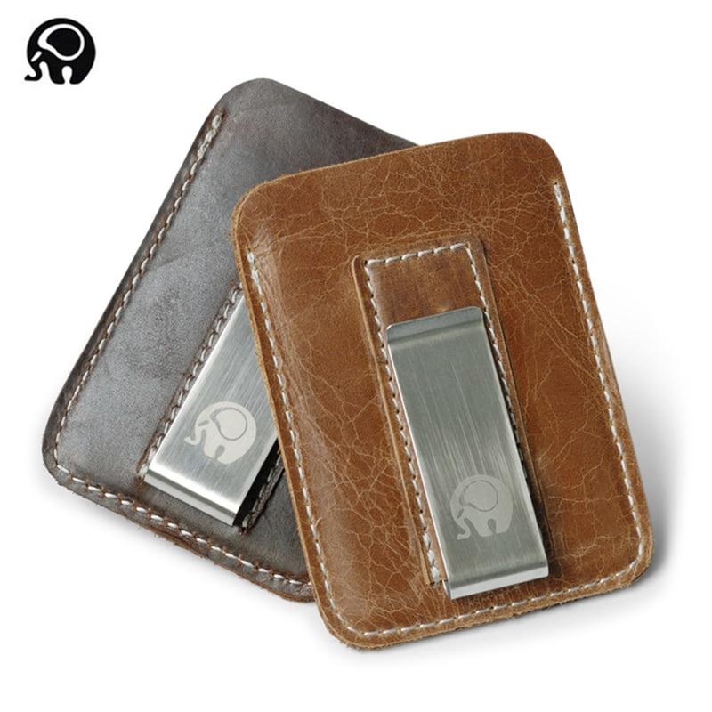 Genuine Leather Wallet with Money-Clip
