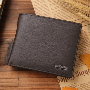 JINBAOLAI™ Genuine Leather Bi-Fold Wallet