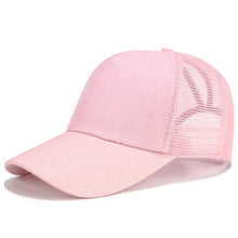 Load image into Gallery viewer, Glitter and Plain Women&#39;s Mesh Ponytail Cap
