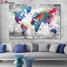 Load image into Gallery viewer, Colorful World Map Modern Wall Art
