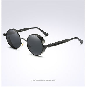 Retro Circular Unisex Steampunk Polarized Sunglasses