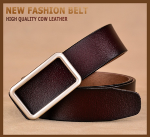 BHK™ Genuine Leather Rectangle Pin Buckle Belt for Women