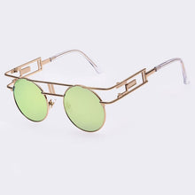 Load image into Gallery viewer, Rectangular Geometric Metal Frame Round Sunglasses
