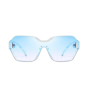 Rimless Oversized Square Frame Sunglasses