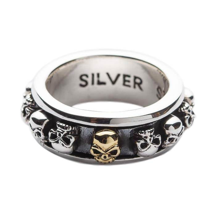 925 Sterling Silver Skull Spin Ring