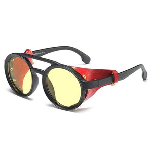 Steampunk Round Retro Shades Sunglasses