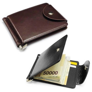 Snap-Closure Leather Bi-fold Wallet