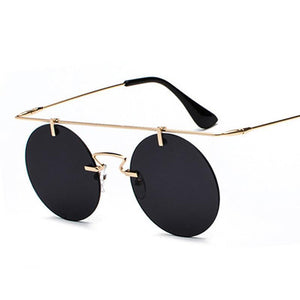 Vintage Punk Rectangular Bridge Rimless Lightweight Sunglasses