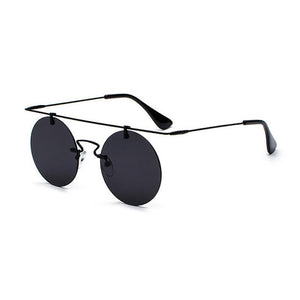 Vintage Punk Rectangular Bridge Rimless Lightweight Sunglasses
